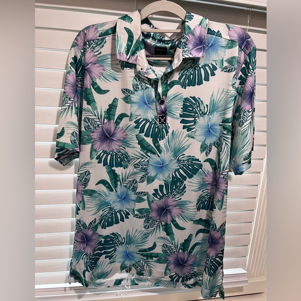 CONSTRUCT Men’s Golf Performance Polo Shirt - Large, Floral